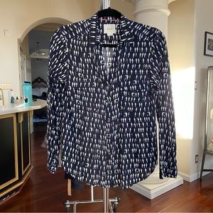 Anthropologie Maeve Bird Print Button Down Blouse 6